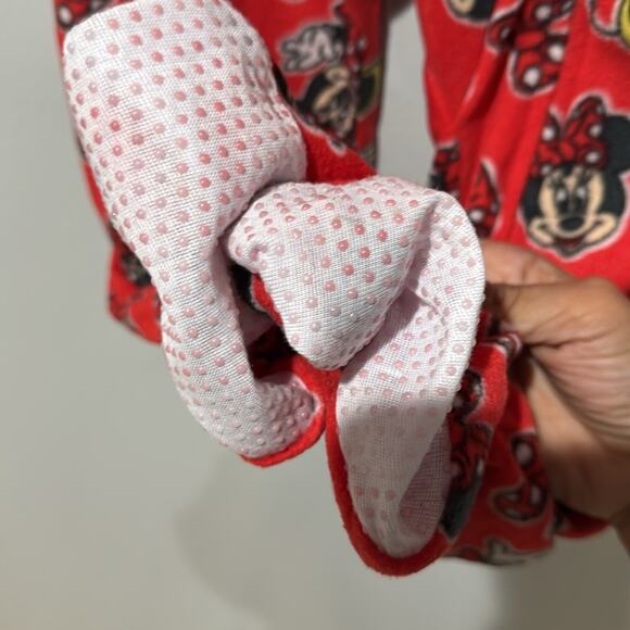 Disney Girls Junior Minnie Footed Pajamas New with Tags Xmas Red Cozy - Picture 4 of 5